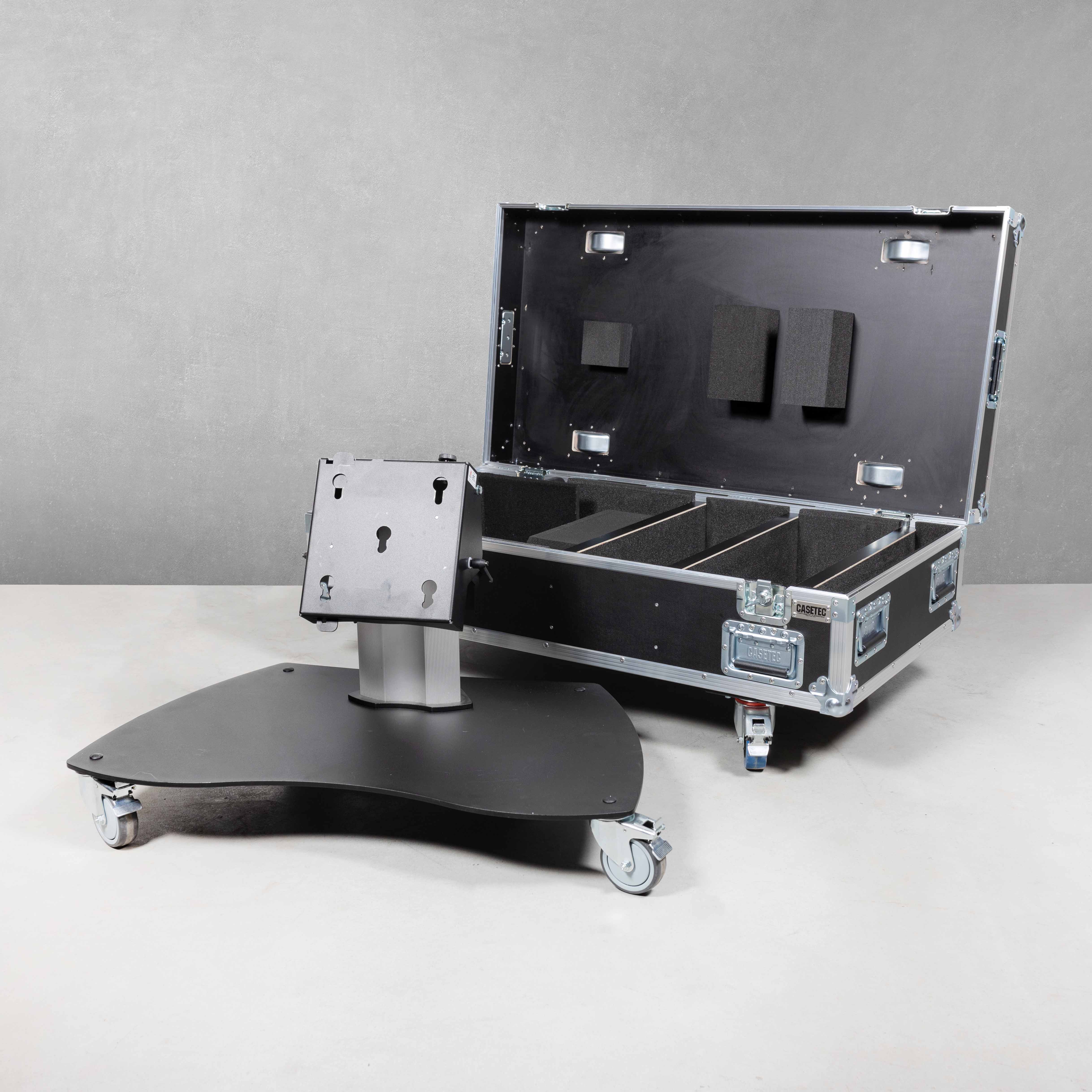 Flightcase für Audipack-Stand 900 Art. 390921 mit 560er Fußplatte