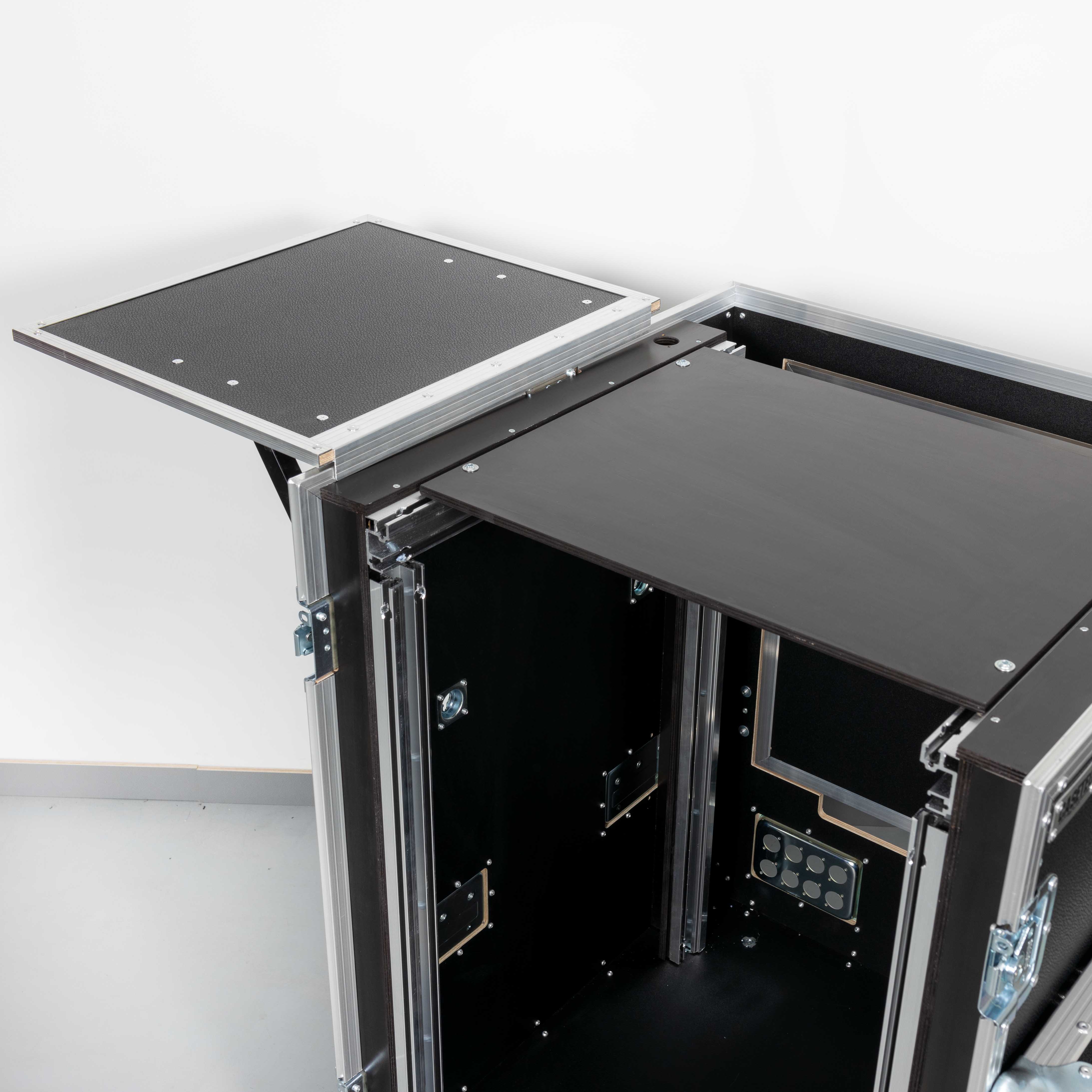 19" Winkelrack 16HE mit Topablage für Mackie CFX16 Mixer o.Ä
