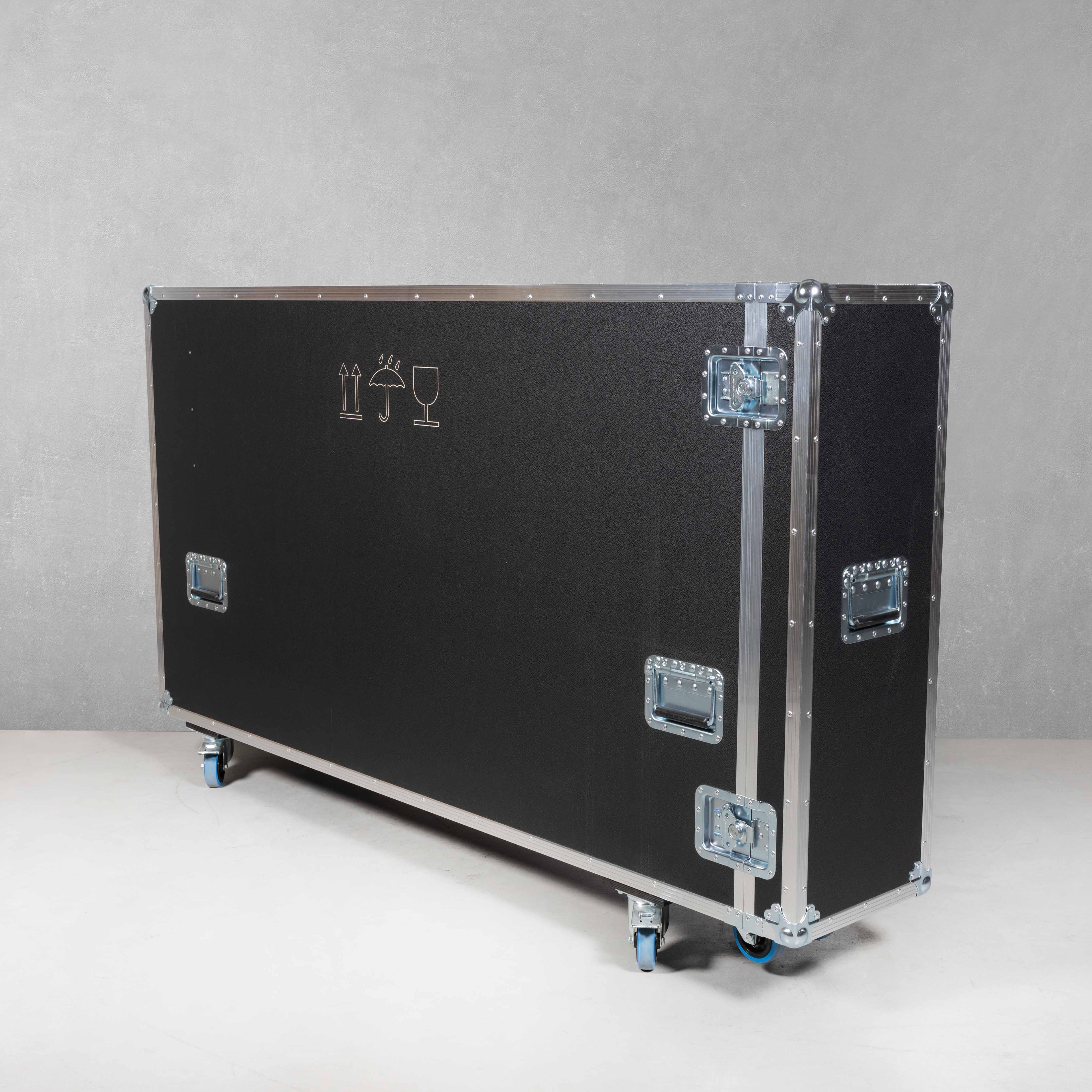 Universal-Push-Pull-Flightcase für zwei 40"-65" Flachbildschirme 