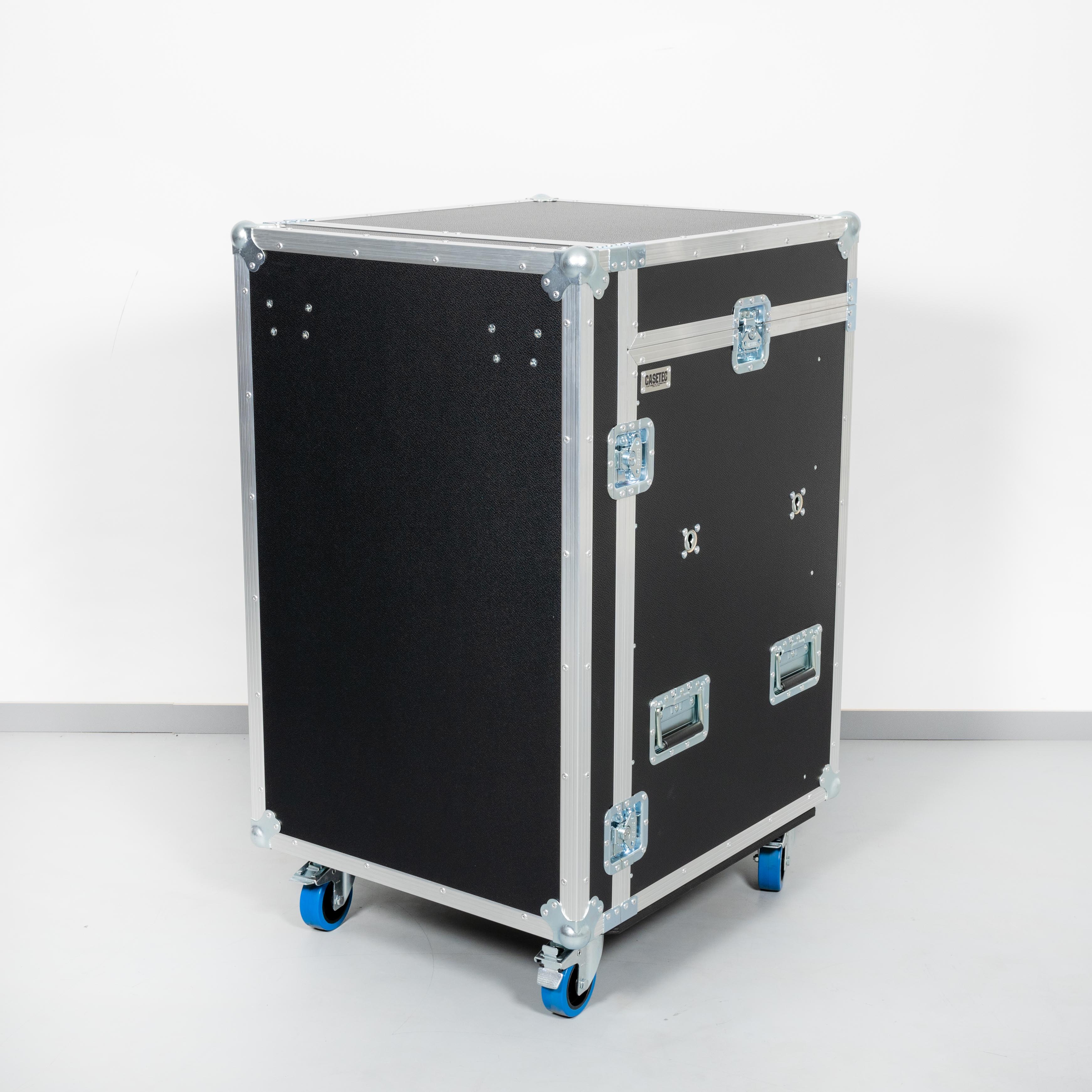 19" Winkelrack 16HE mit Topablage für Mackie CFX16 Mixer o.Ä