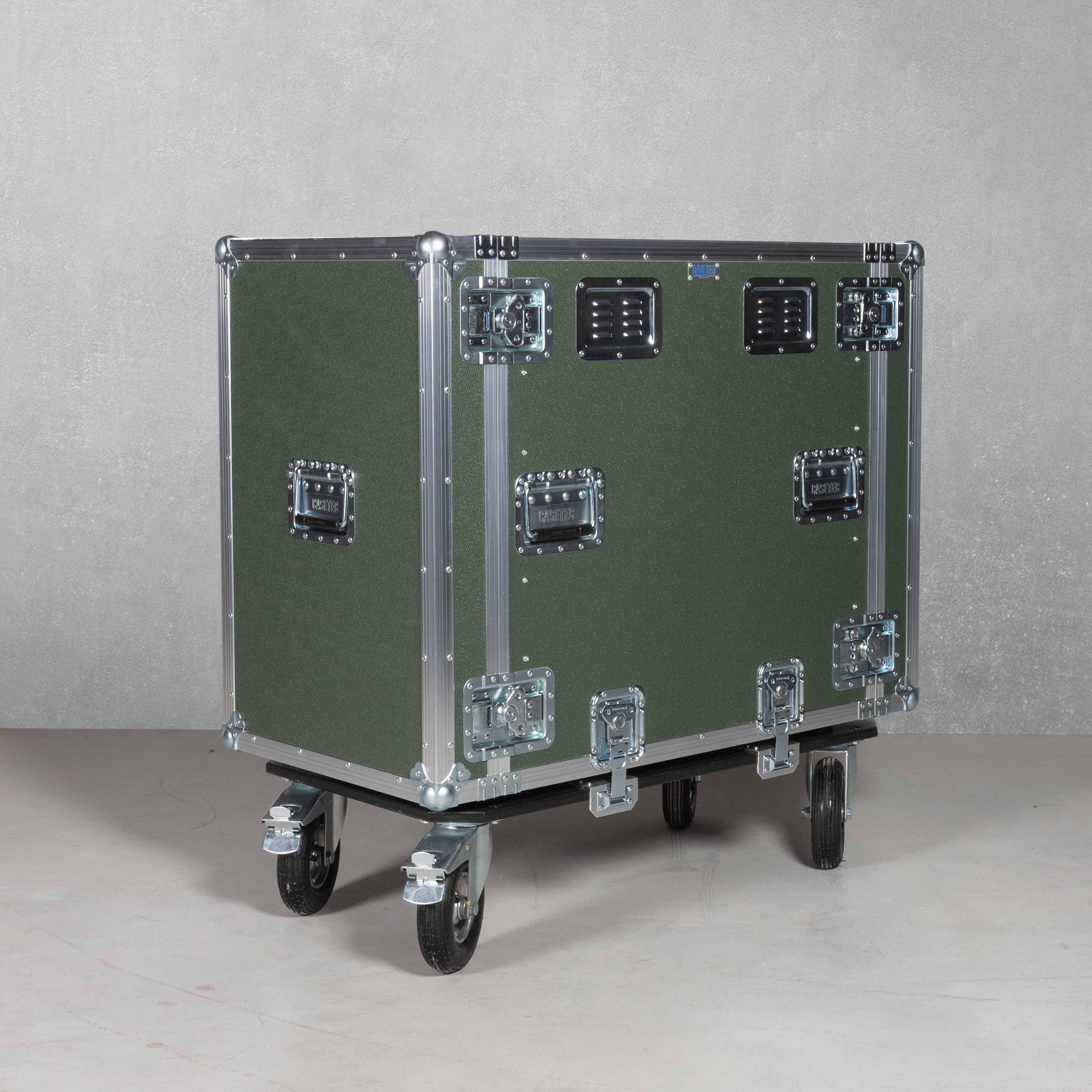 19 Zoll Schwingungsrack 16HE mit Luftreifen und abnehmbarem Rollbrett 19 Zoll Schwingungsrack 16HE mit Luftreifen und abnehmbarem Rollbrett