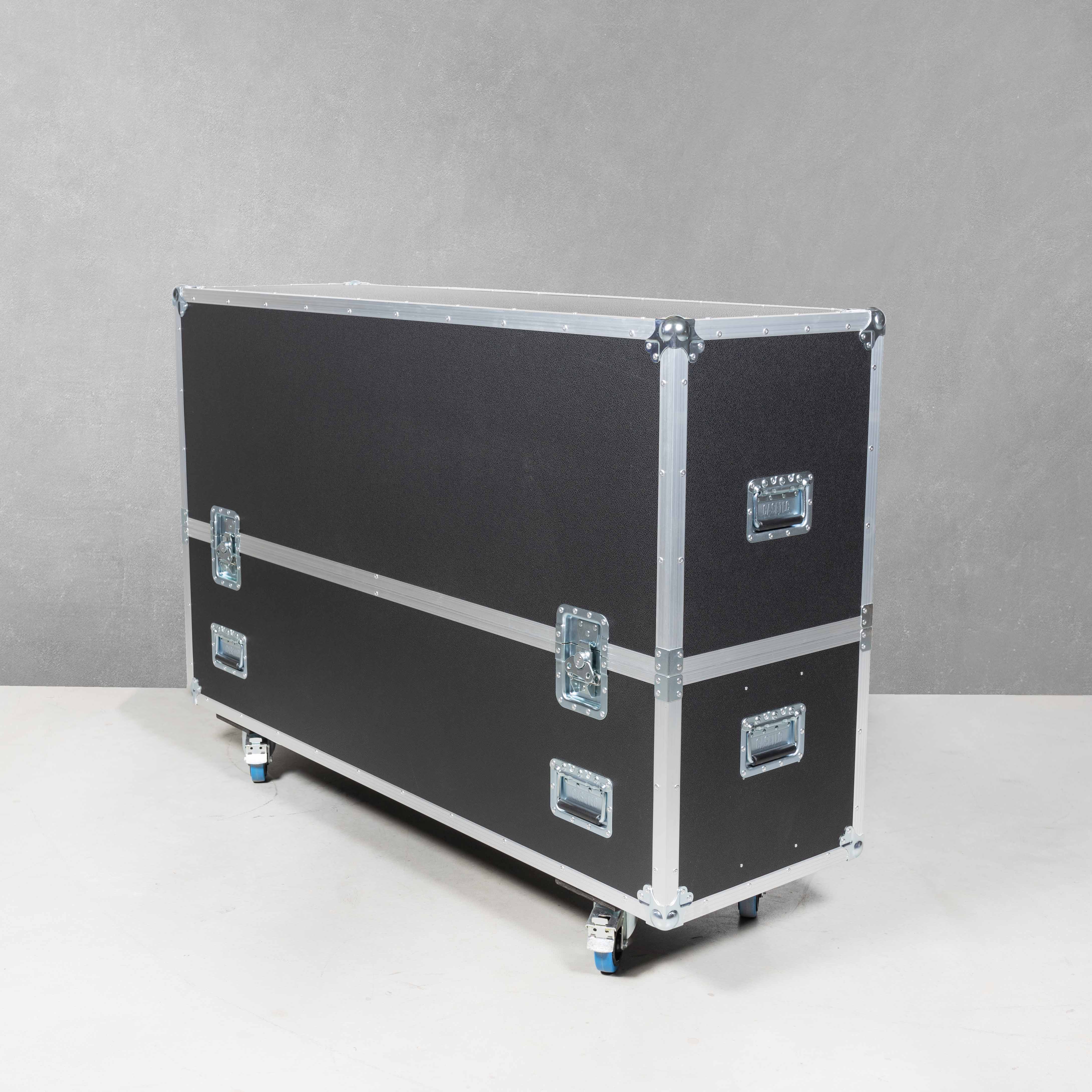 Flightcase für zwei Flachbildschirme 65" (mit ZB-Fach) Flightcase für zwei Flachbildschirme 65" (mit ZB-Fach)