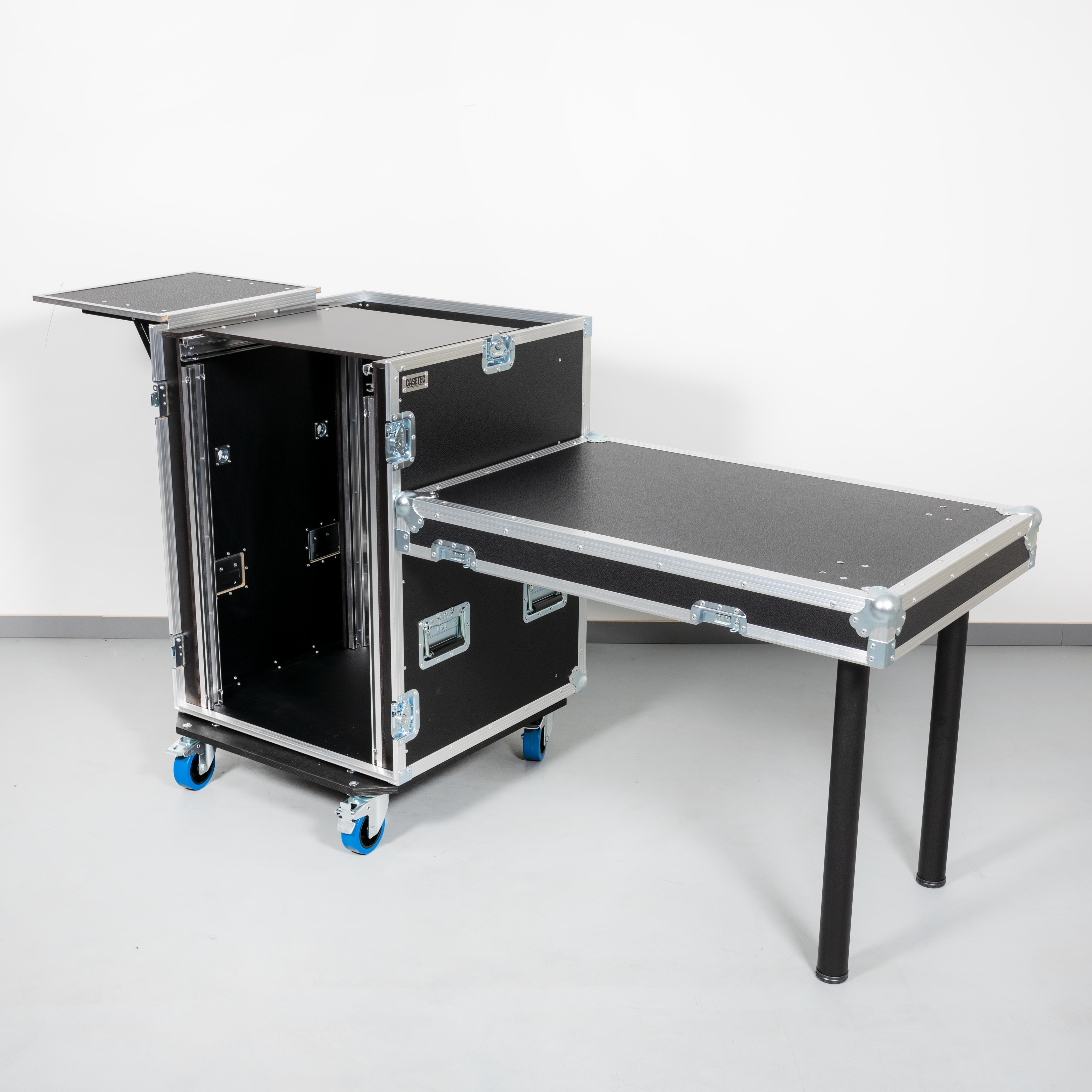 19" Winkelrack 16HE mit Topablage für Mackie CFX16 Mixer o.Ä
