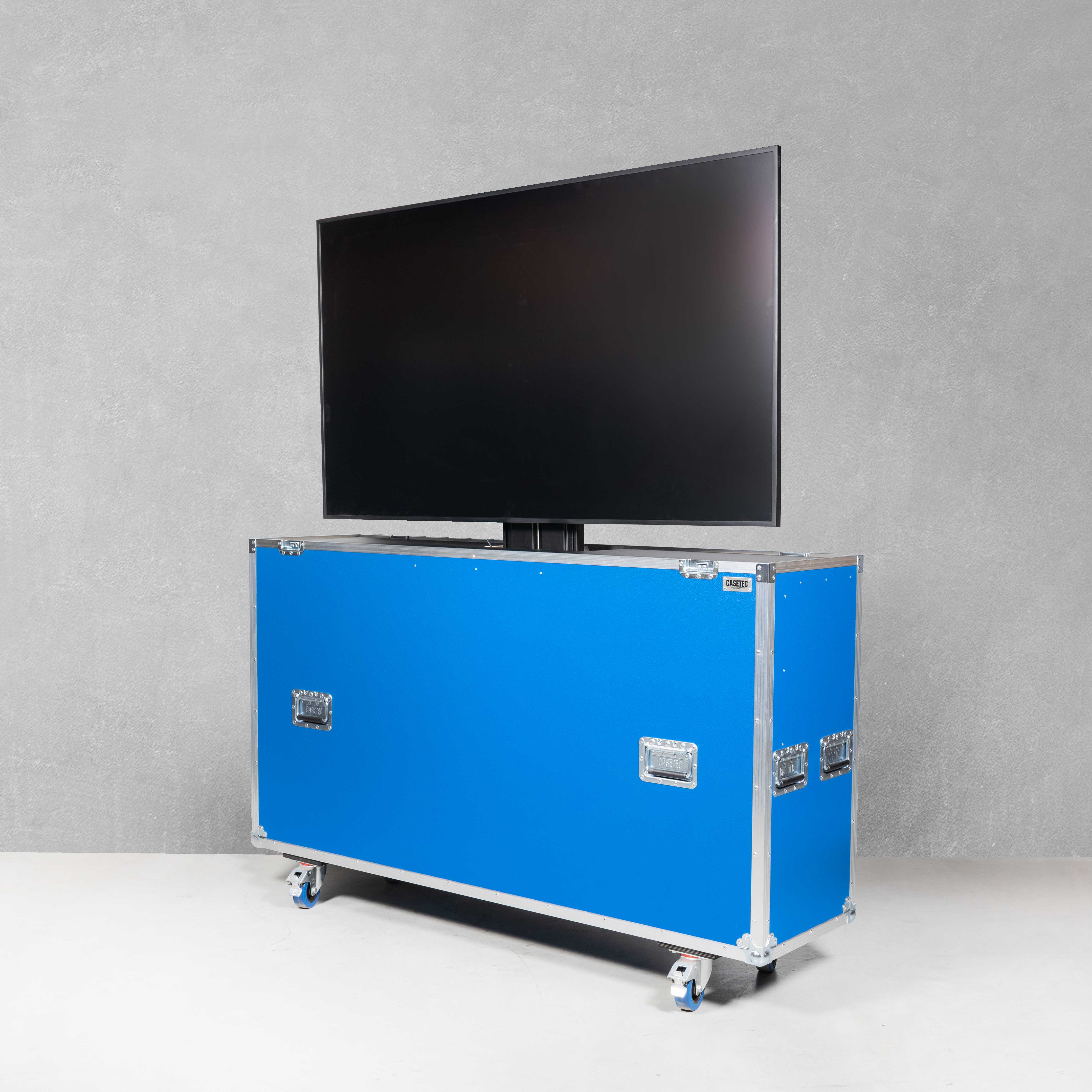 Flightcase mit elektrischem Hublift (inkl. Displayhalterung) für einen Flachbildschirm 60-65" Flightcase mit elektrischem Hublift (inkl. Displayhalterung) für einen Flachbildschirm 60-65"