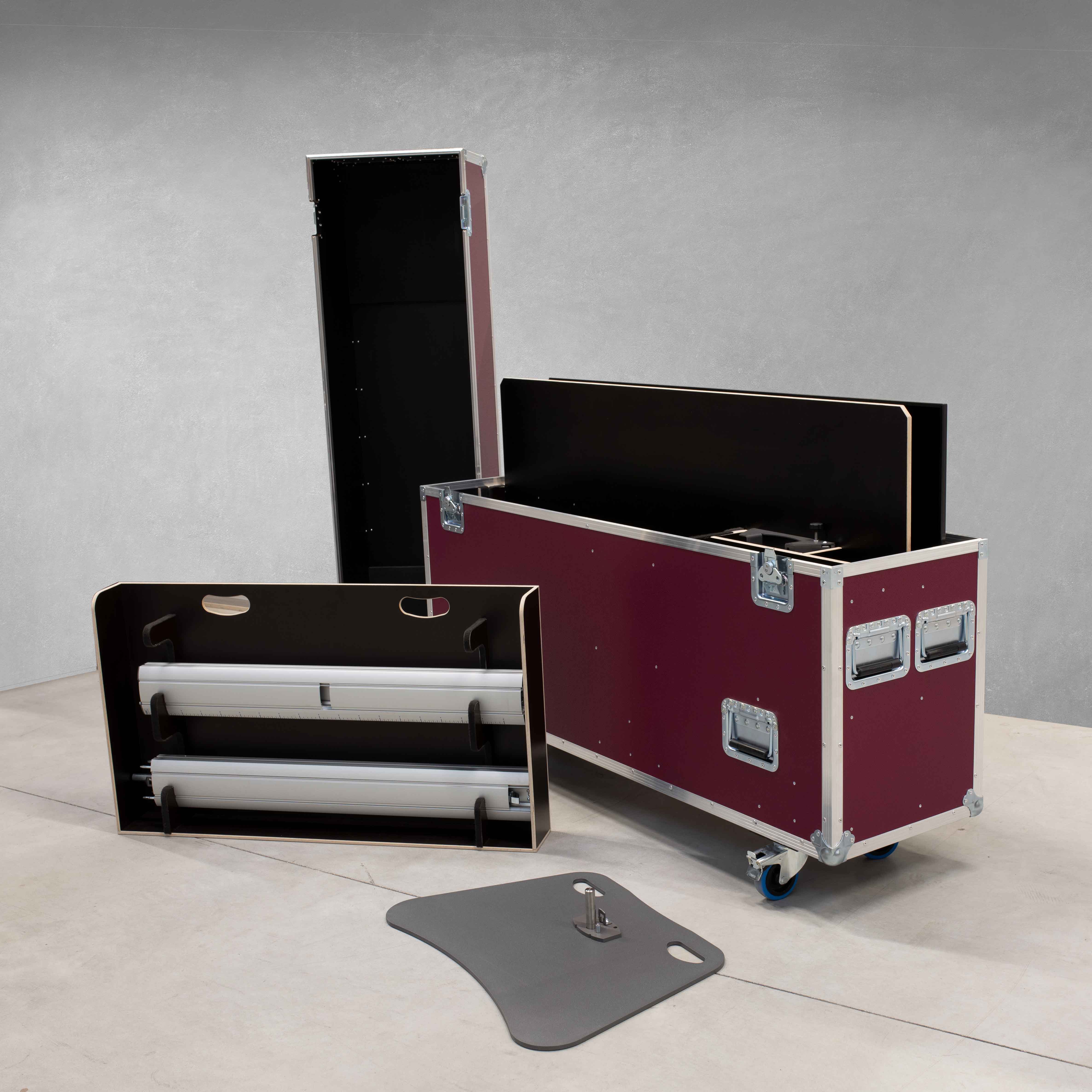 Universal-Flightcase für 65"-Display und Smart Metals Stand 062.8050