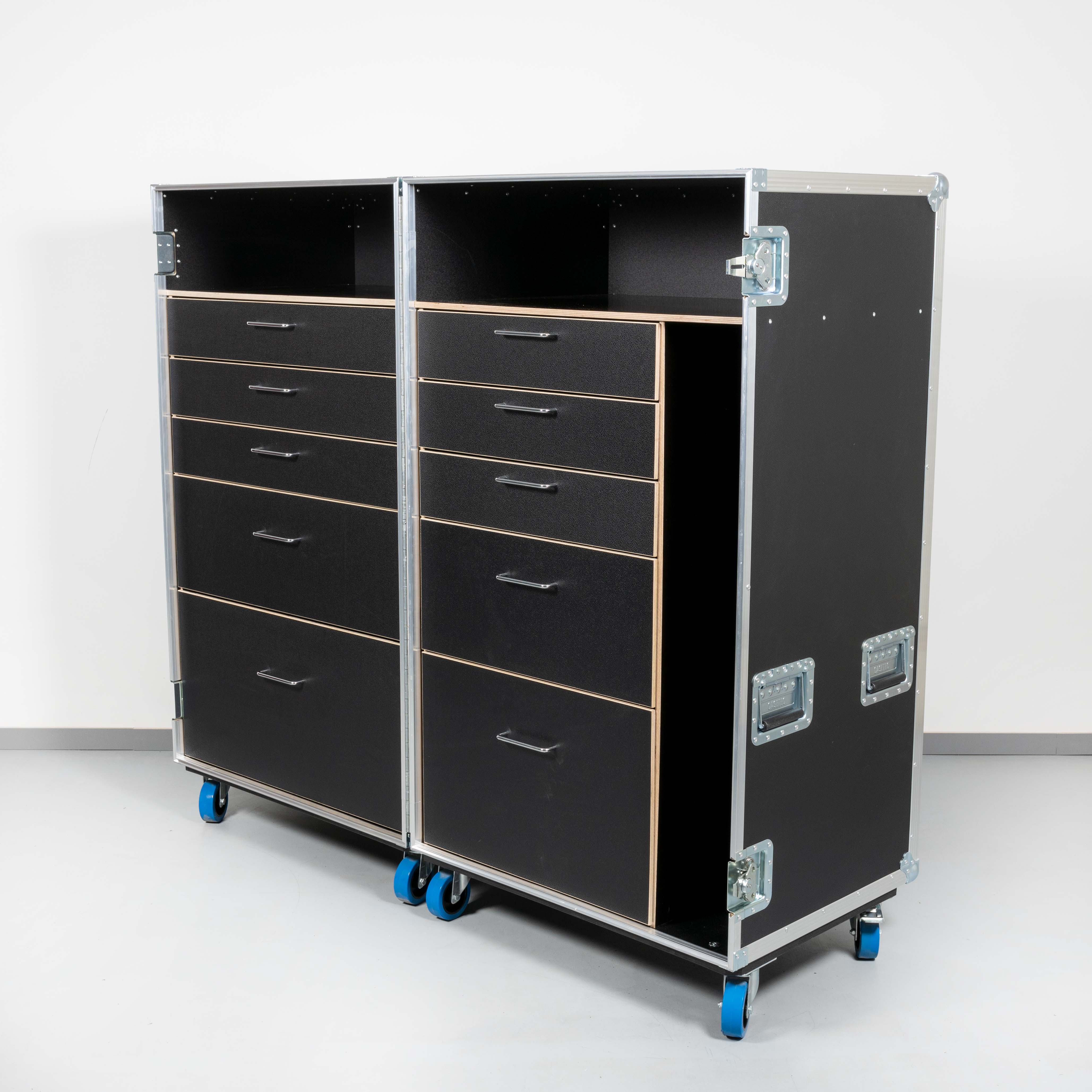 Schrankcase mit 10 Schubladen und Staufächern (mittig zum Öffnen V2.0)