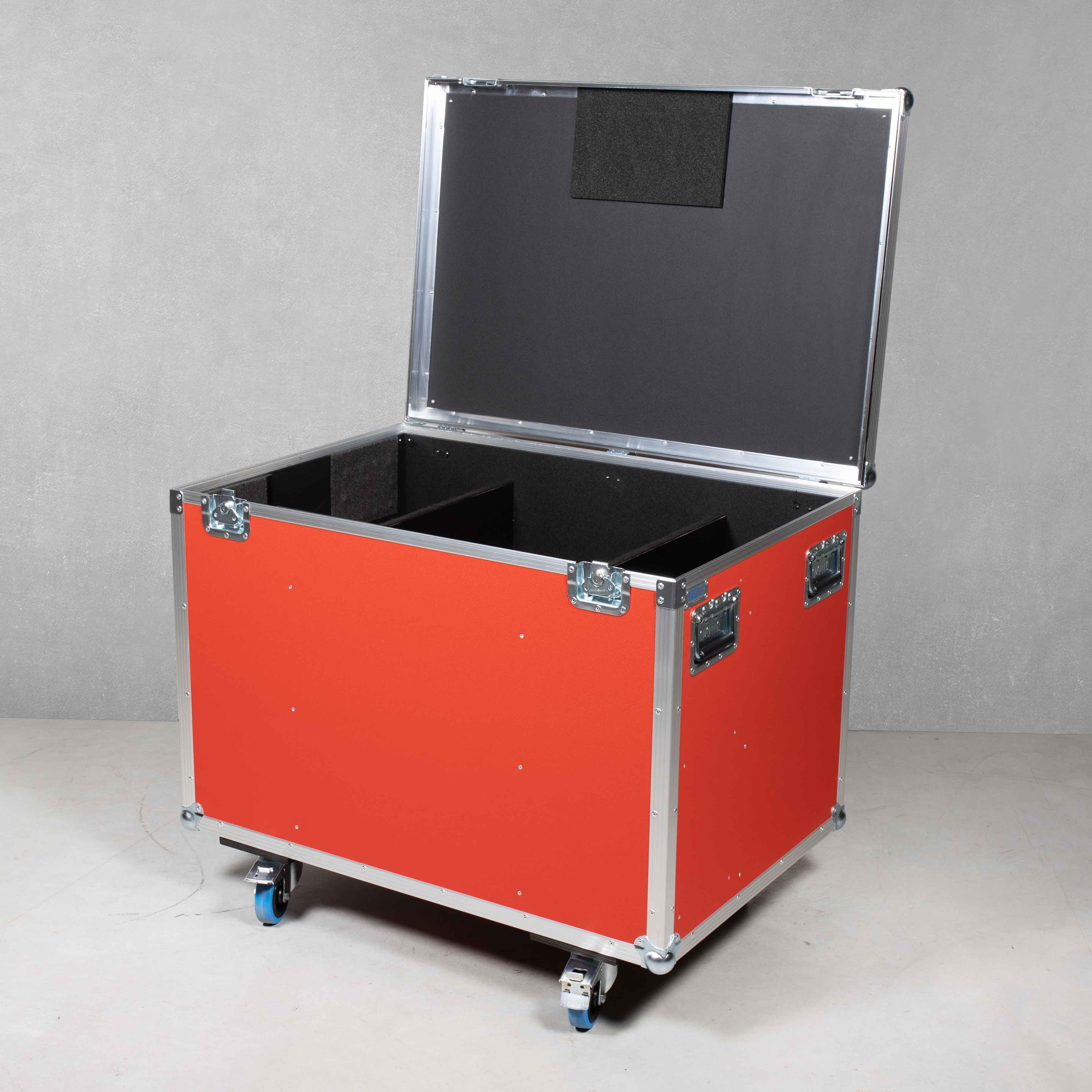 Flightcase für AudiPack Floorstand 390720 mit montiertem Rollensatz (390733)