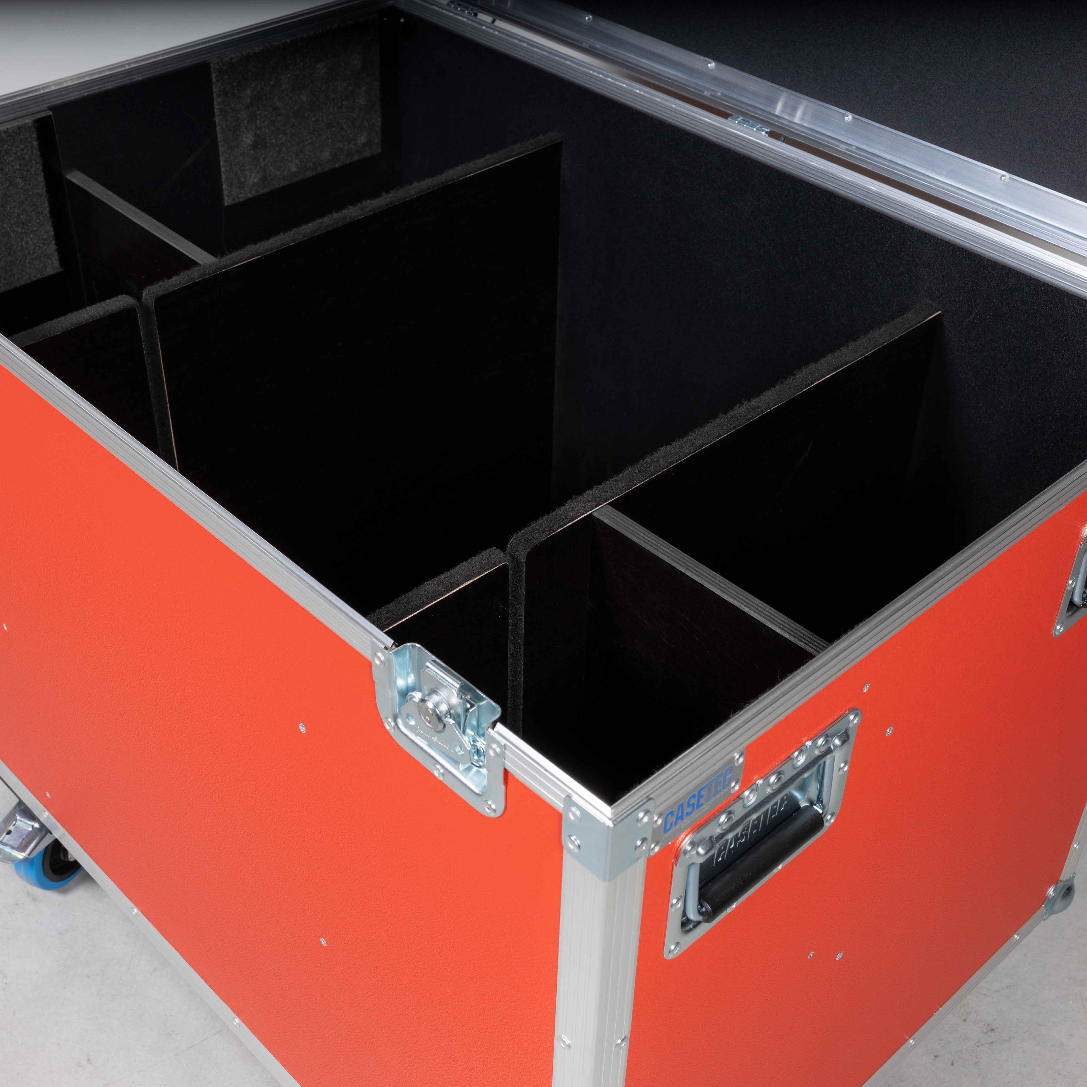 Flightcase für AudiPack Floorstand 390720 mit montiertem Rollensatz (390733)
