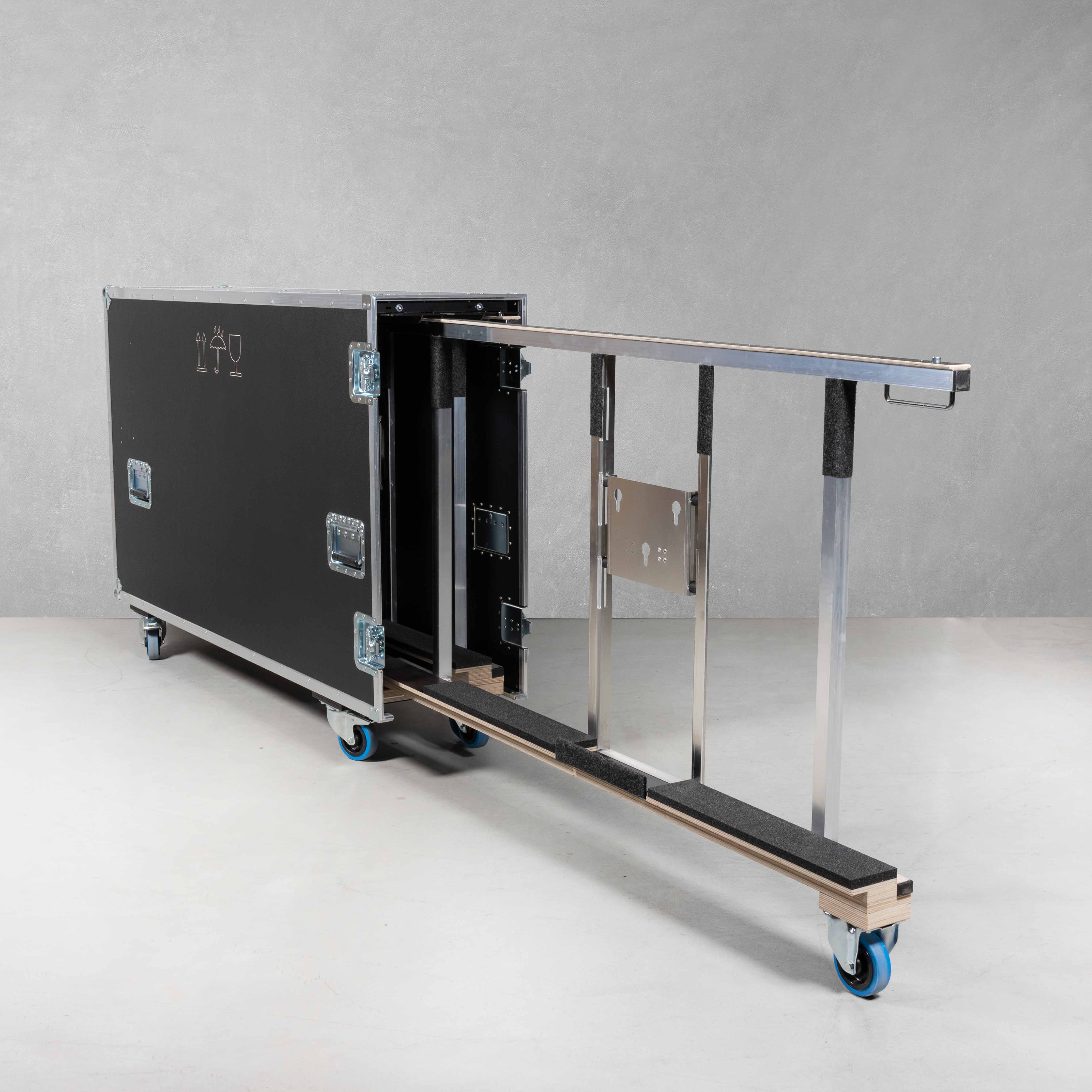 Universal-Push-Pull-Flightcase für zwei 32"-55" Flachbildschirme 