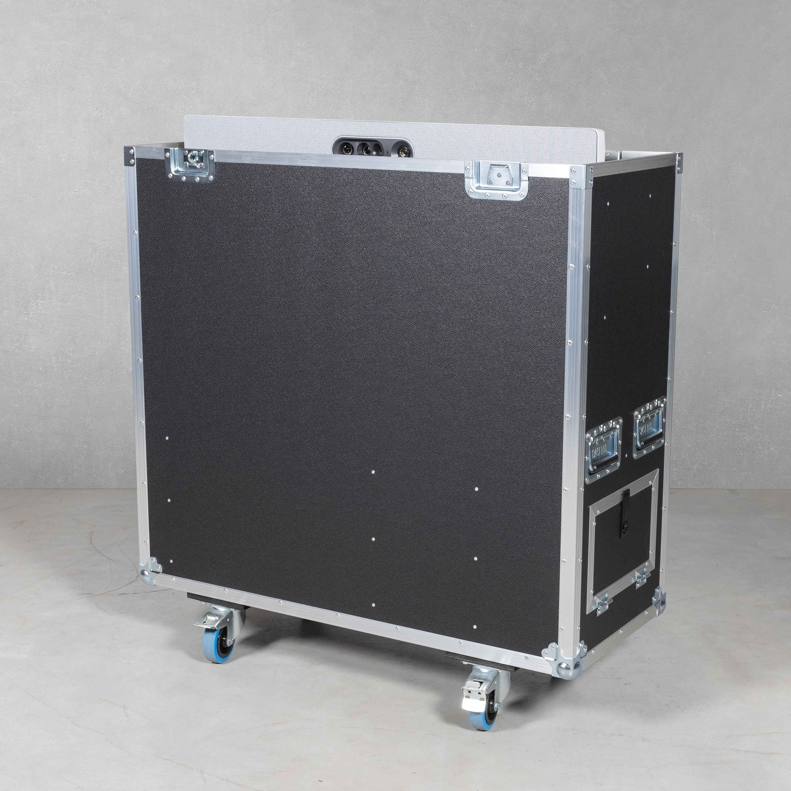 Flightcase für eine Cisco Quadcam und Cisco Webex Codex mit Liftsystem Flightcase für eine Cisco Quadcam und Cisco Webex Codex mit Liftsystem