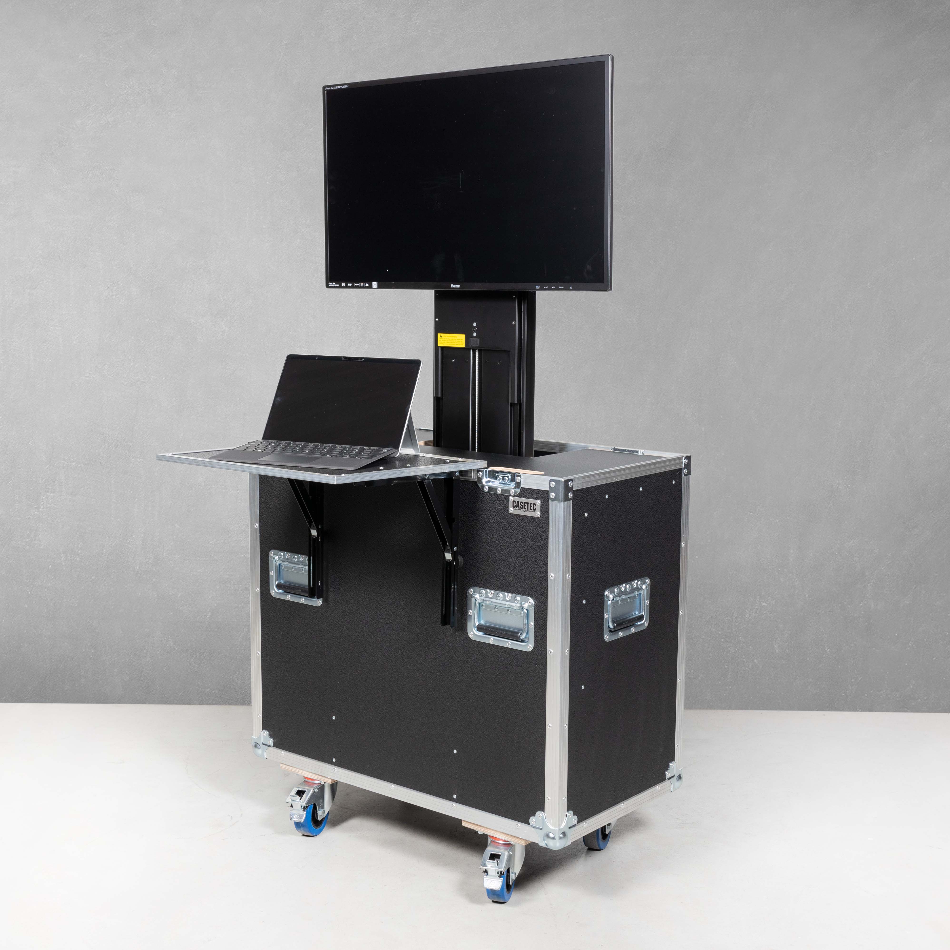 Flightcase mit elektrischem Hublift (inkl. Displayhalterung) für einen Flachbildschirm 24-32"