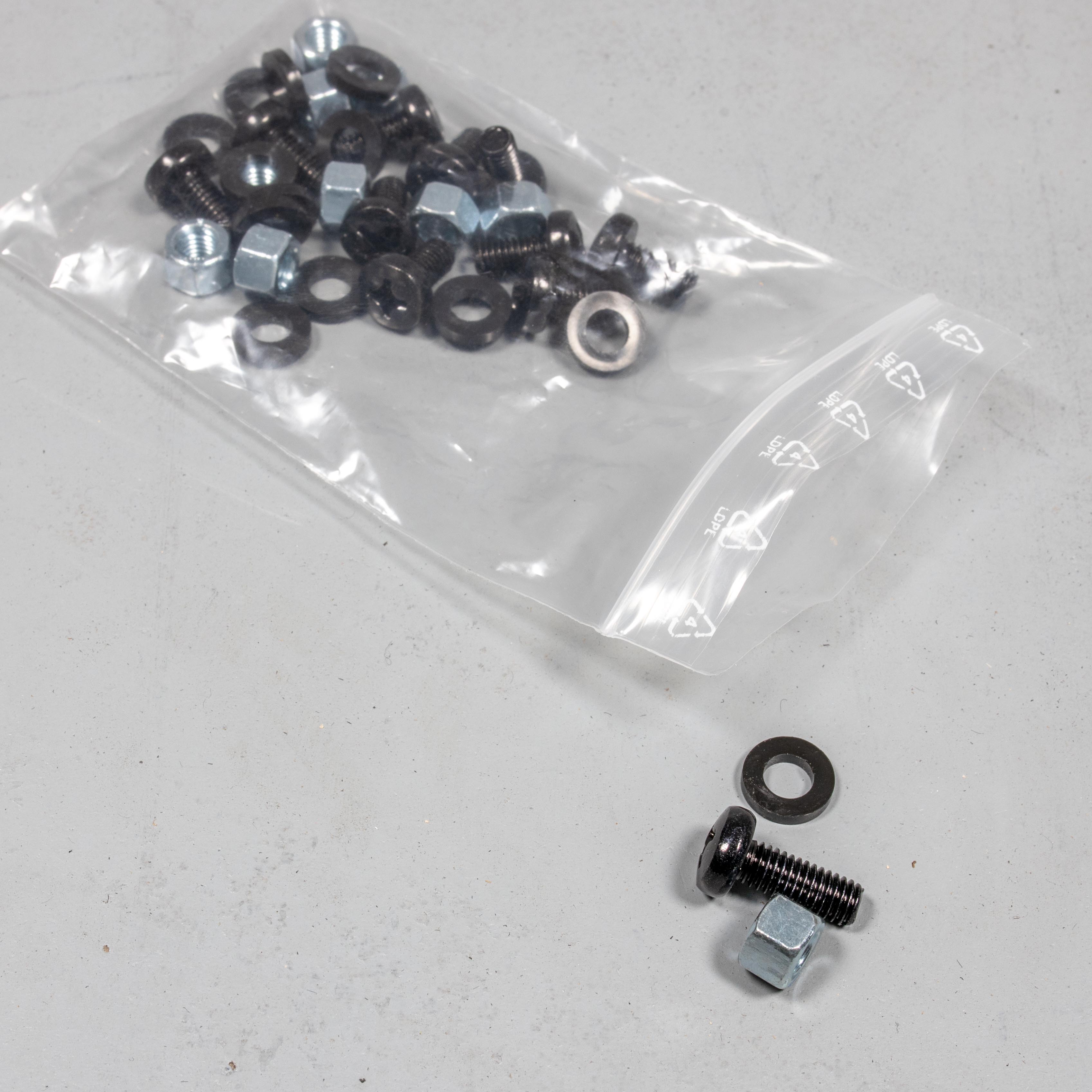 Befestigungssatz (für stufenlose Rackschiene) Schraube M6x12mm, Mutter und Unterlegscheibe 10 Stück