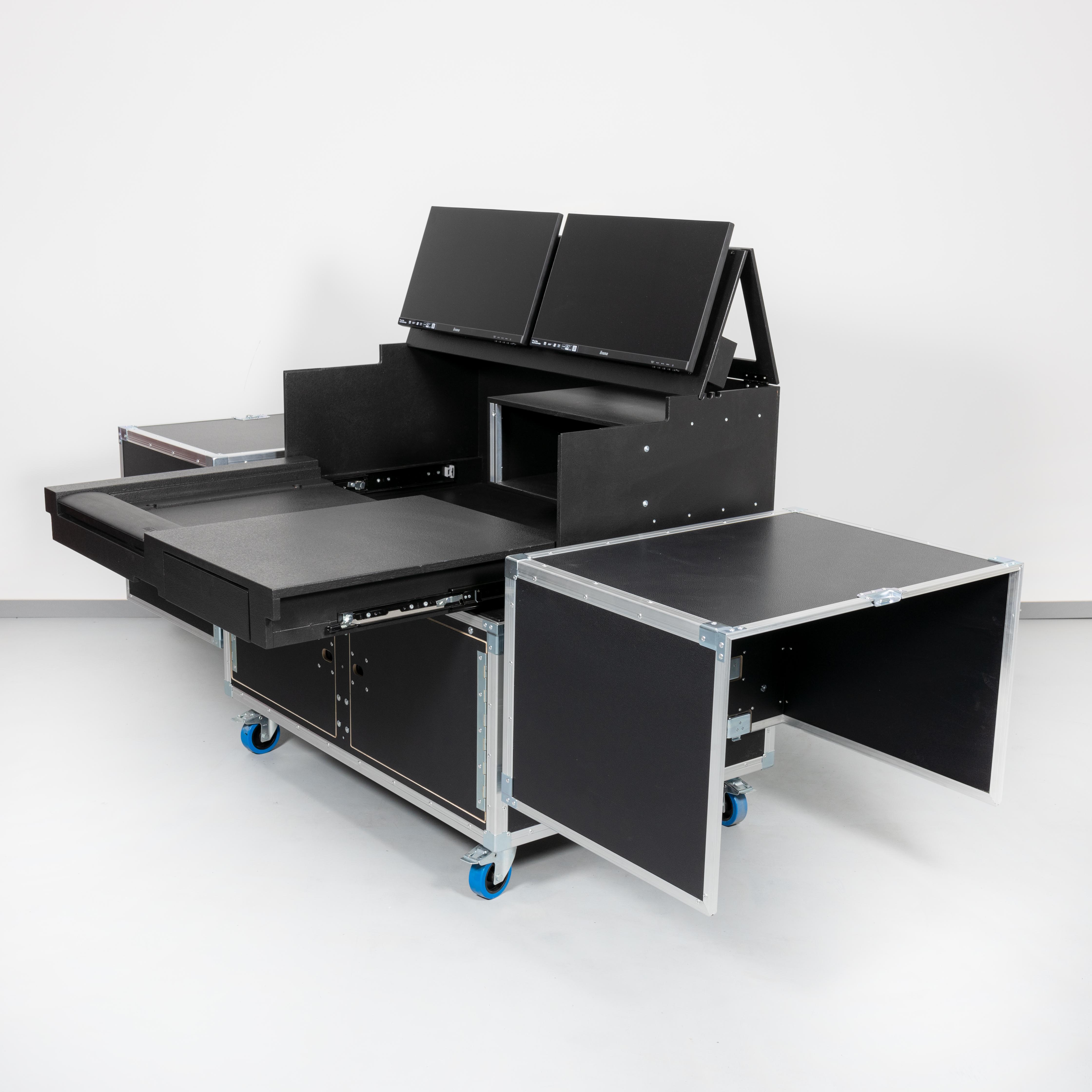 19" Ton-SID Regie-Rack 8HE 80er Tiefe Doppel 19" mit Topeinbau für Allen&Heath SQ-5