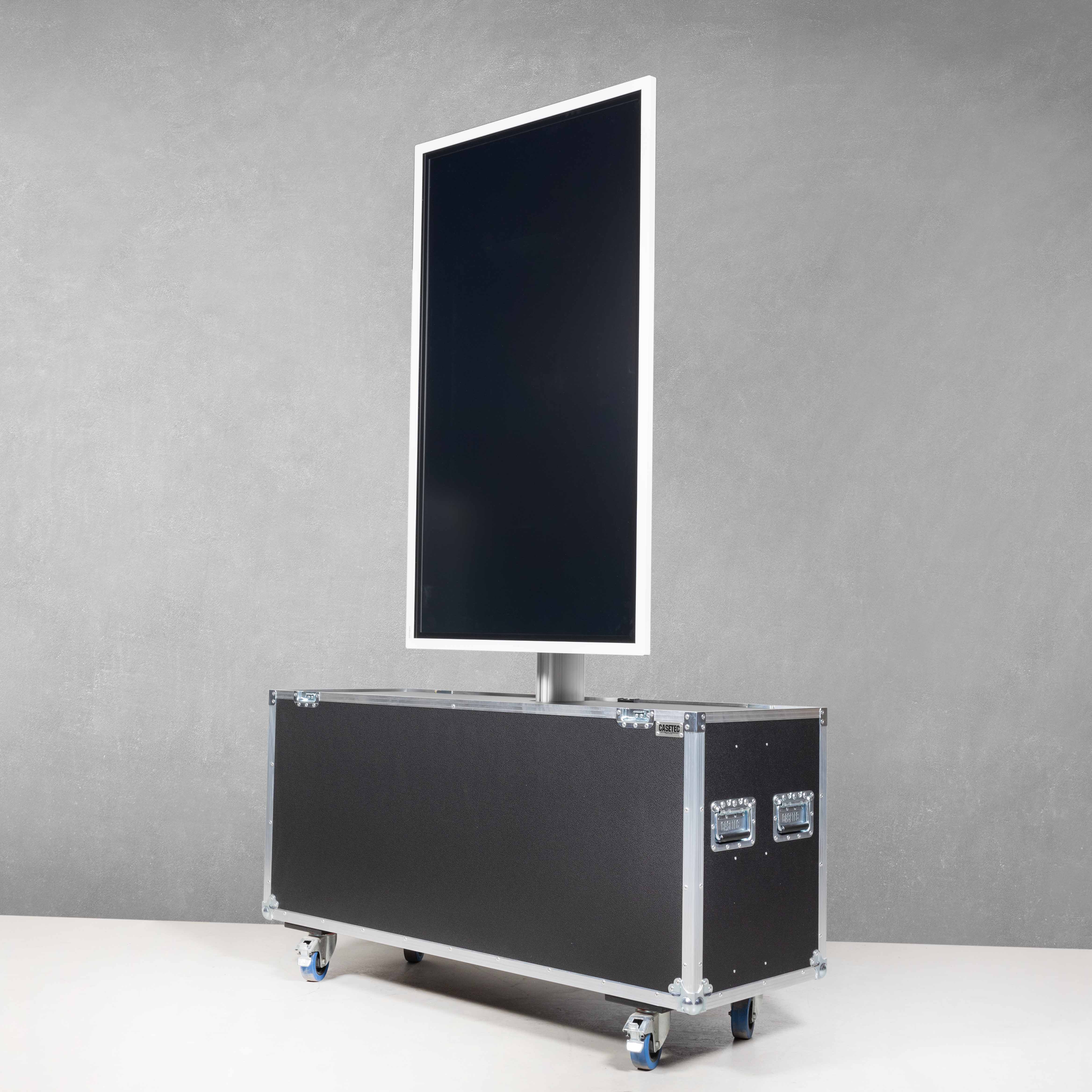 Hublifter-Case für 55"-Bildschirm inkl. Displaybefestigung mit drehbarer Halterung Hublifter-Case für 55"-Bildschirm inkl. Displaybefestigung mit drehbarer Halterung
