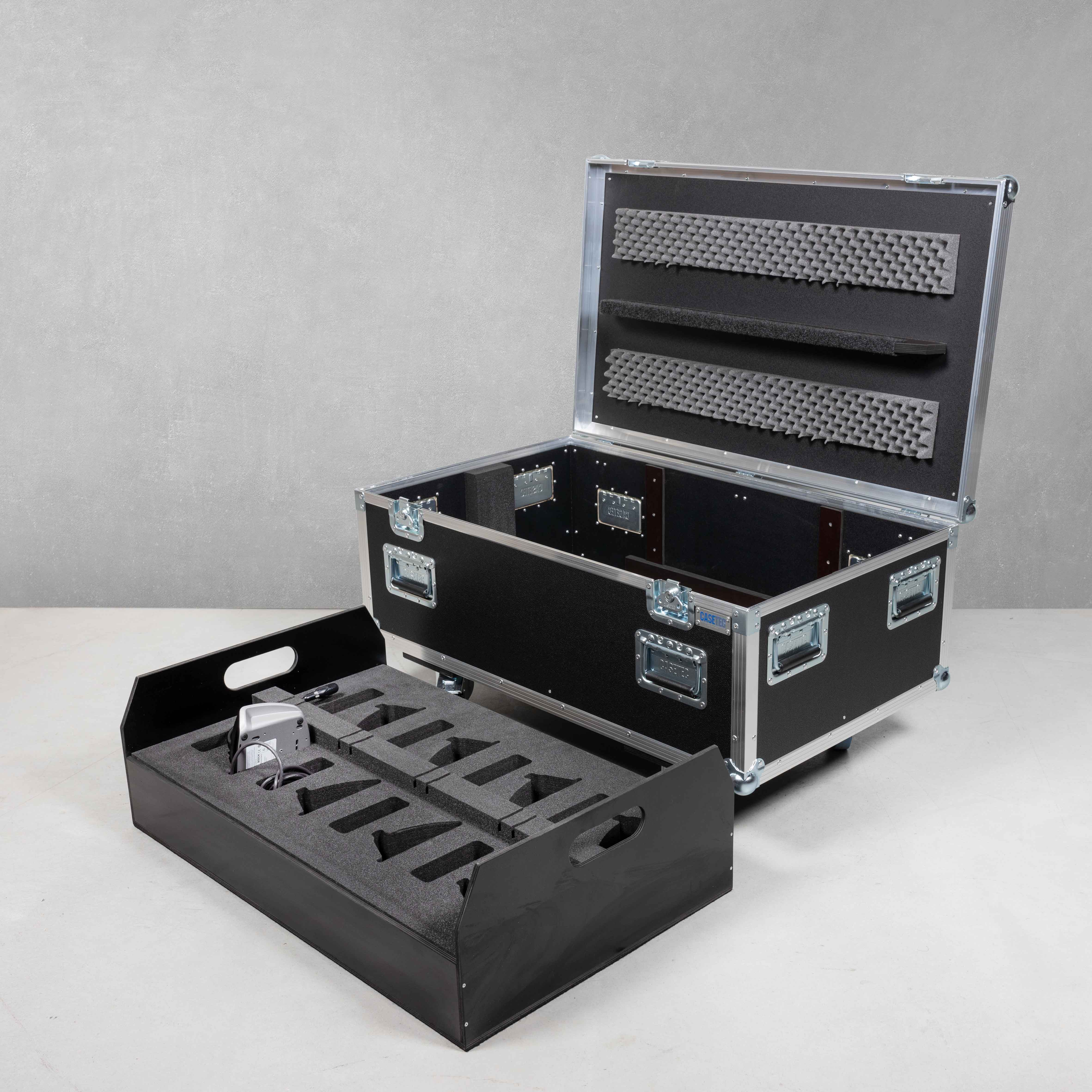 Flightcase für 8 Bosch CCSD-DS Sprechstellen mit Controller und Kabel