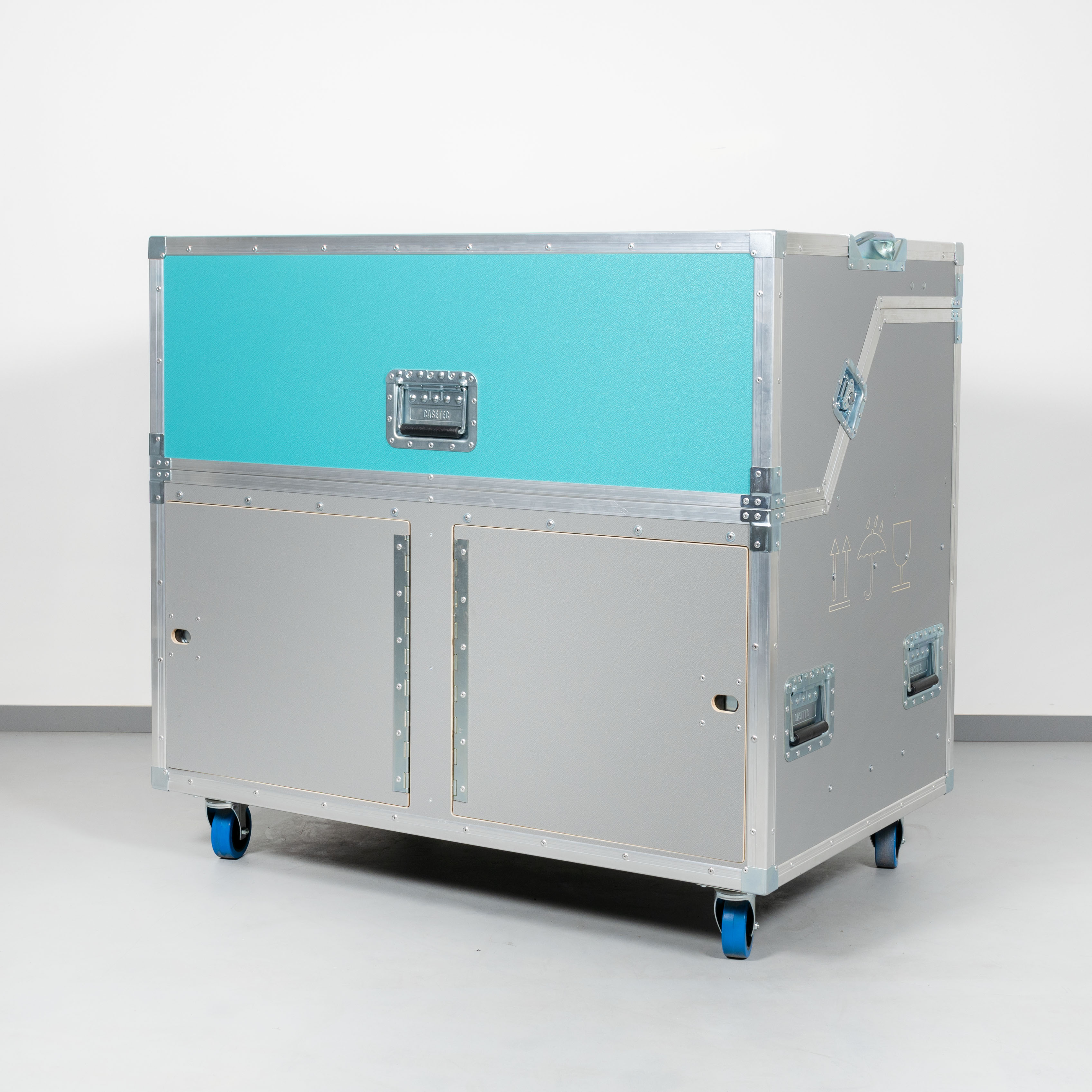 19" Doppel SID Video Regie Rack 2x10HE (mit Arbeitsfläche)